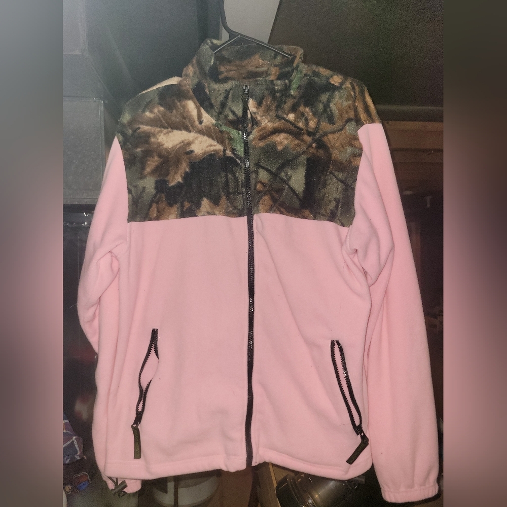 Women's Pink and Camouflage Fleece Hoodie